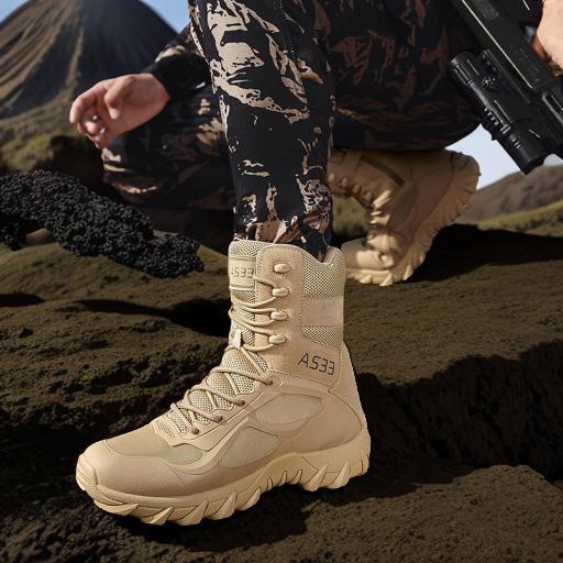 Nuevo fabricante de botas tácticas de la escuela secundaria ventilada ayuda botas al aire libre zapatos de hombre botas de campaña del desierto botas de montaña botas