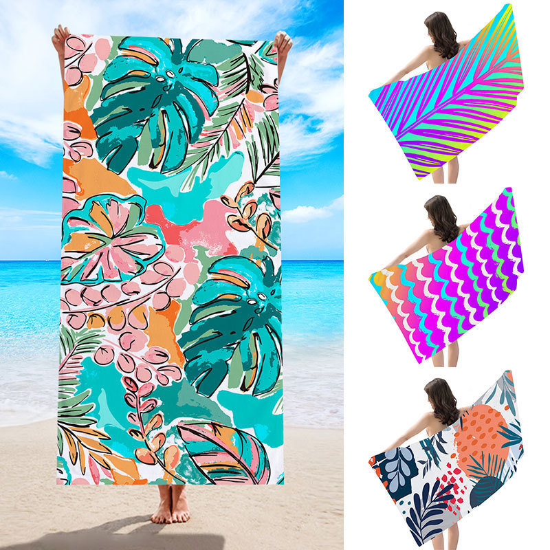 Comercio exterior Amazon toalla de playa de impresión digital europea y americana toalla de secado rápido toalla de felpa de microfibra toalla de baño de piscina