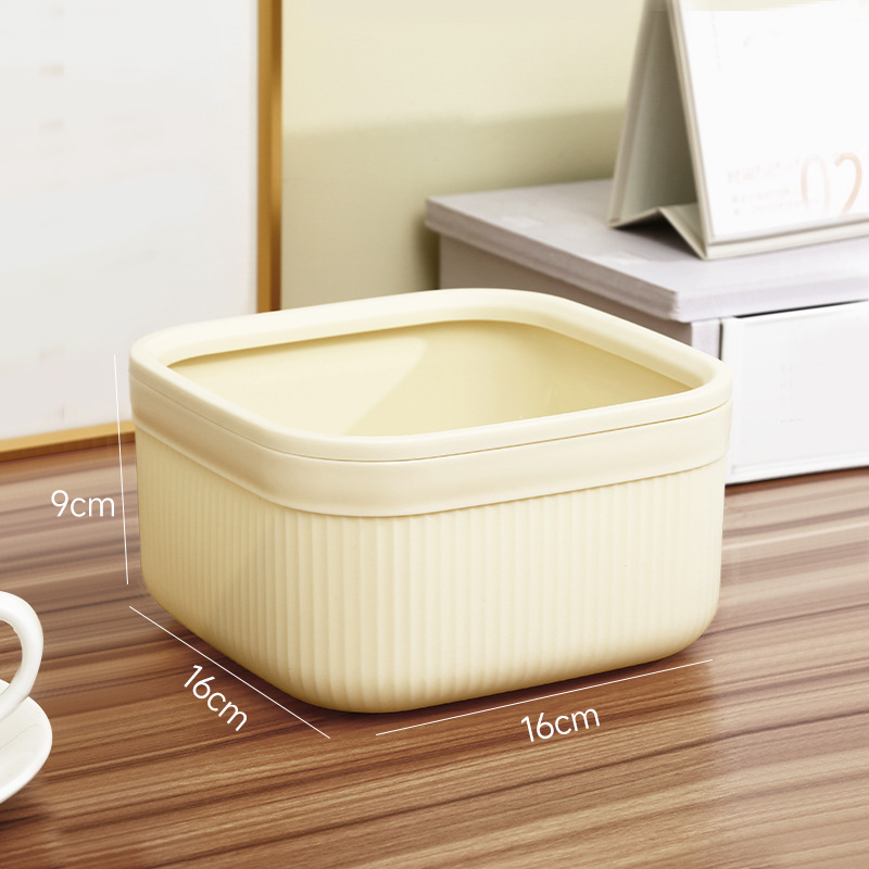 デスクトップ正方形の小さなゴミ箱プラスチックオフィス蓋なし分類ゴミ箱圧力リング付きミニリビングルームゴミ箱|undefined