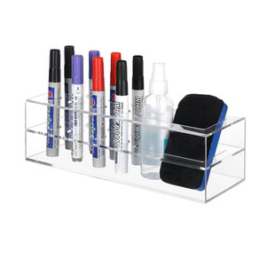 Wall Transparent Acrylic Whiteboard Pen Stand with Office Desktop Eraser Spray Bottle Storage Box