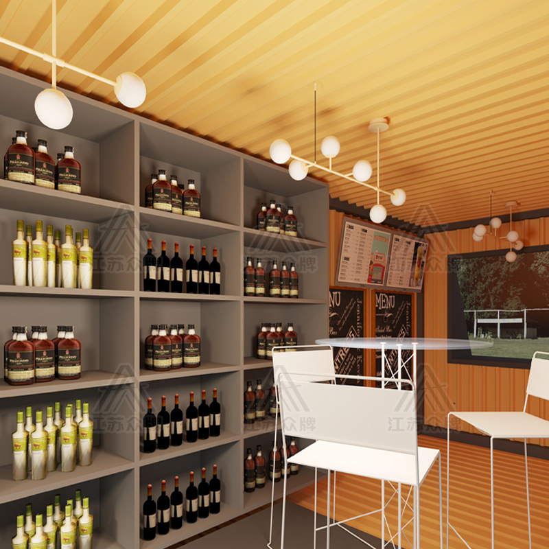 Contenedor casa móvil tienda cafetería tienda de té con leche coche de aperitivos calle comercial quiosco escénico personalización de la casa de familia