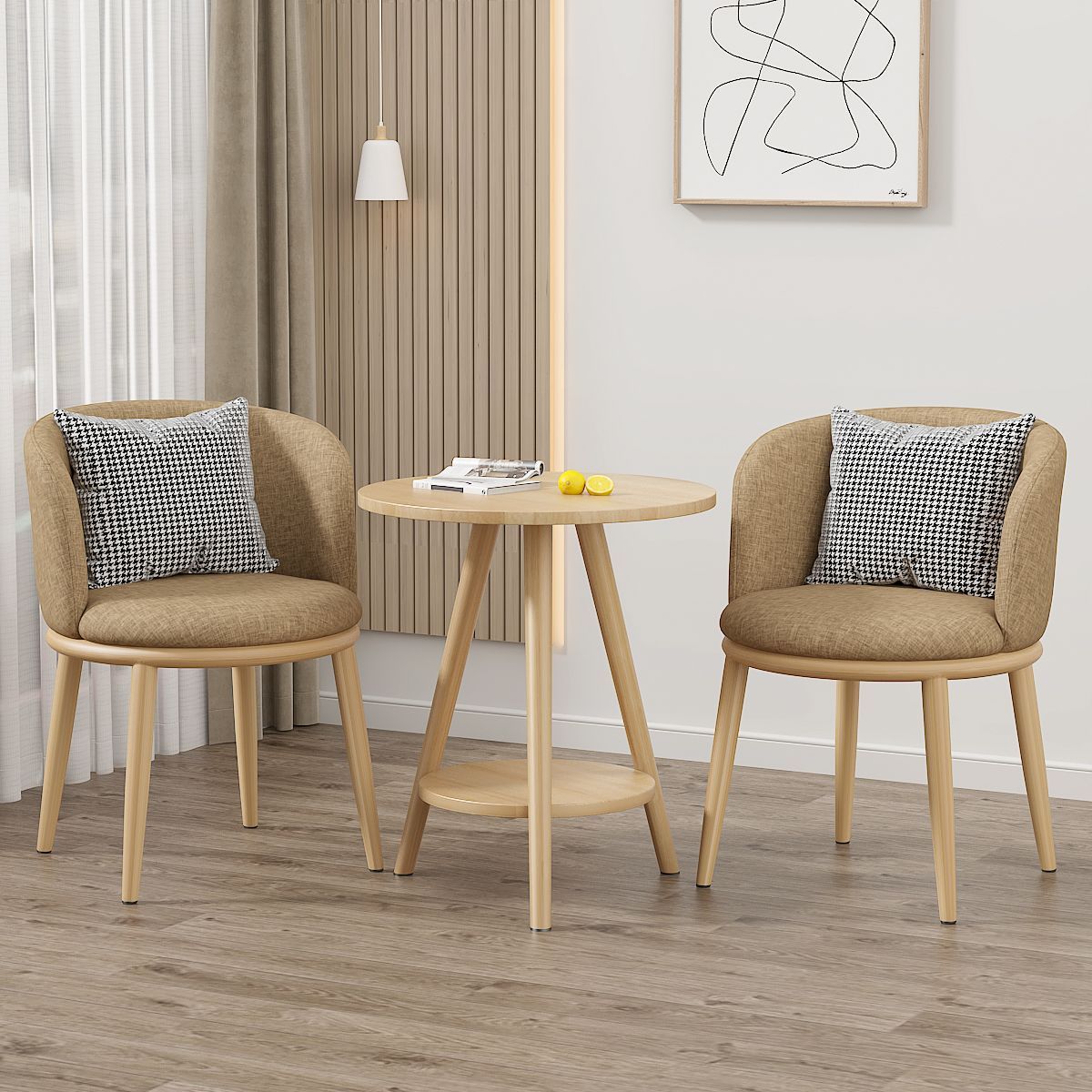 Mesa y silla de ocio balcón sala de estar de lujo ligera mesa y silla combinación de hotel de alojamiento residencial negociación en línea mesa y silla set de tres piezas