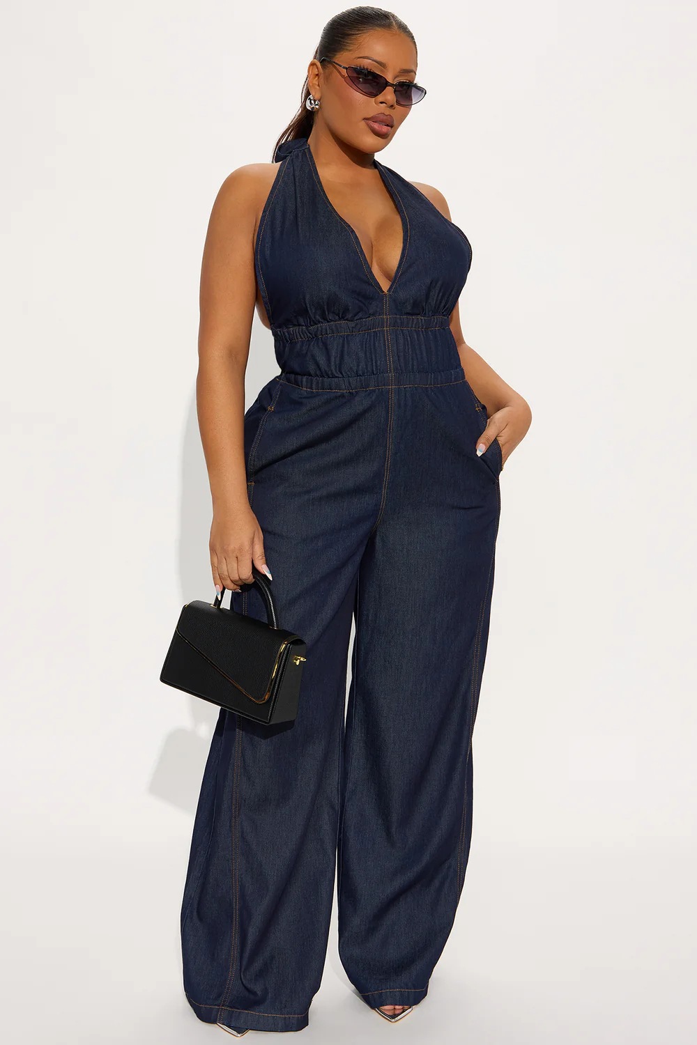 Slim Waist Washed Denim Jumpsuit Sleeveless Overall For Women American Style Straight Loose Fit_ecoleips.com