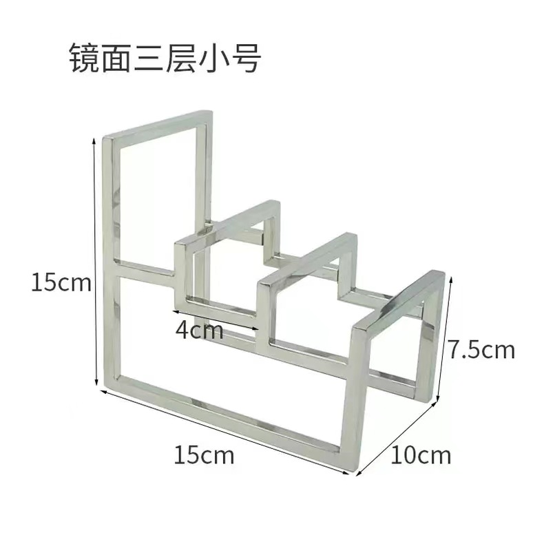 사각 강철 거울 3 층 작은