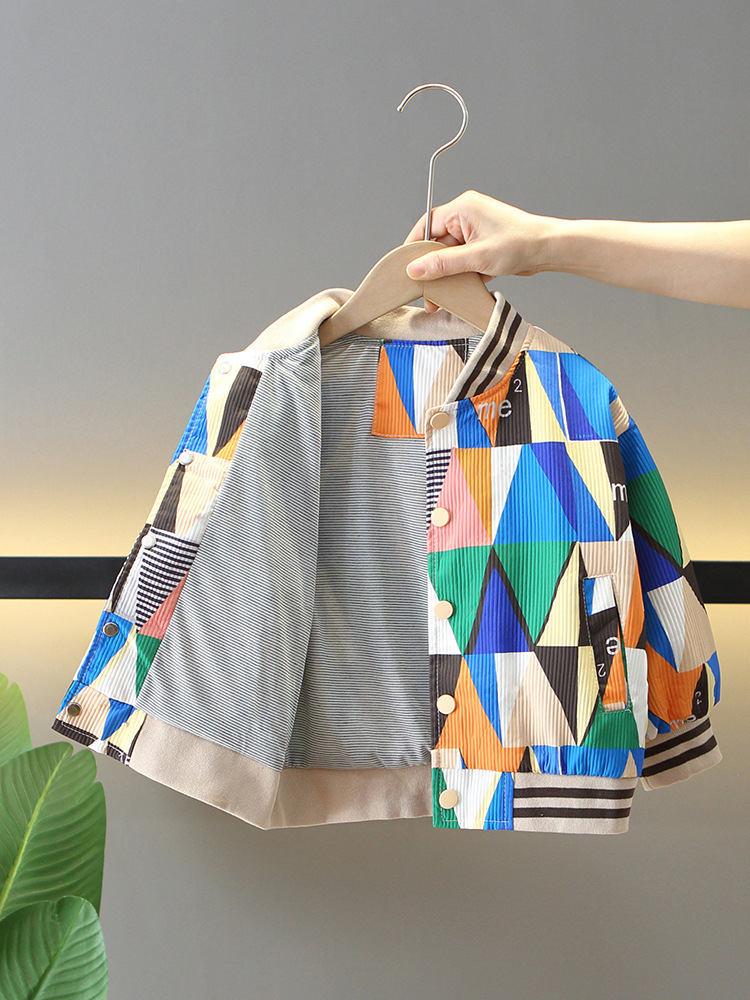 5868 Chaqueta de otoño para niños 2025 Nuevos niños Primavera y otoño Hermoso y moderno Tren de moda Ropa de béisbol de calle frita para niños