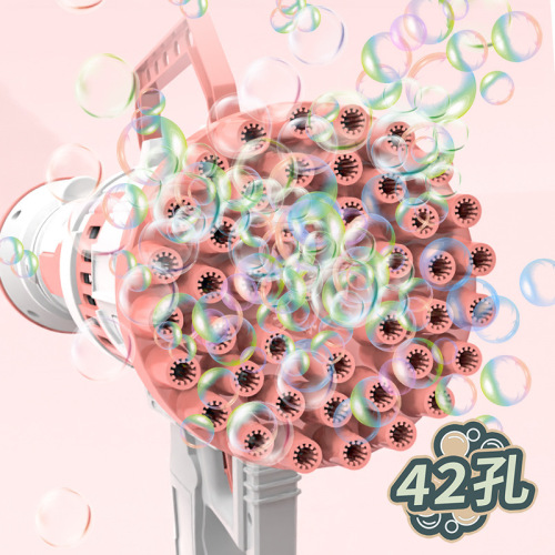Influencer 42 Hole Gatling Bubble Machine Large Rocket Launcher Bubble Gun Space Rocket Cannon Electric Bubble Toy