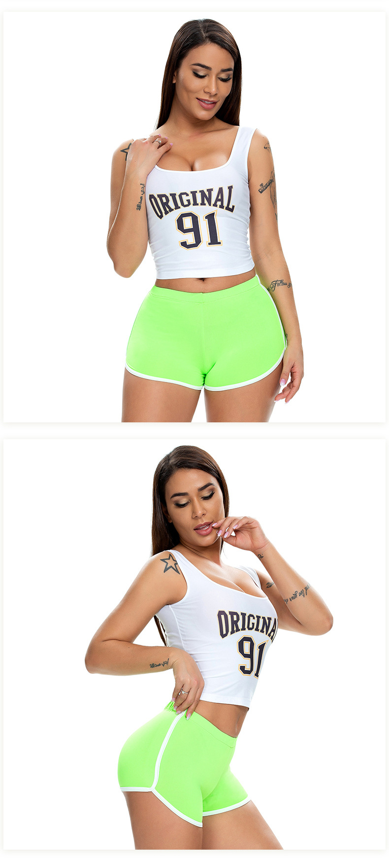 70g Weight Shorts Pants Length Polyester Fabric Type Mid Waist Waist Line Shorts Pants Type Daily Occasion Comfort Function Skinny Fit Type Solid Color Pattern Summer Season Women'S Gender Patchwork Design Sexy Style Women's Daily Sexy Solid Color Shorts Patchwork Shorts 8