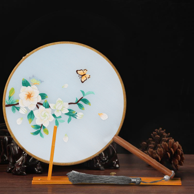 Bordado DIY hecho a mano fan bordado principiante material paquete antiguo cinta poke bordado Suzhou bordado regalo