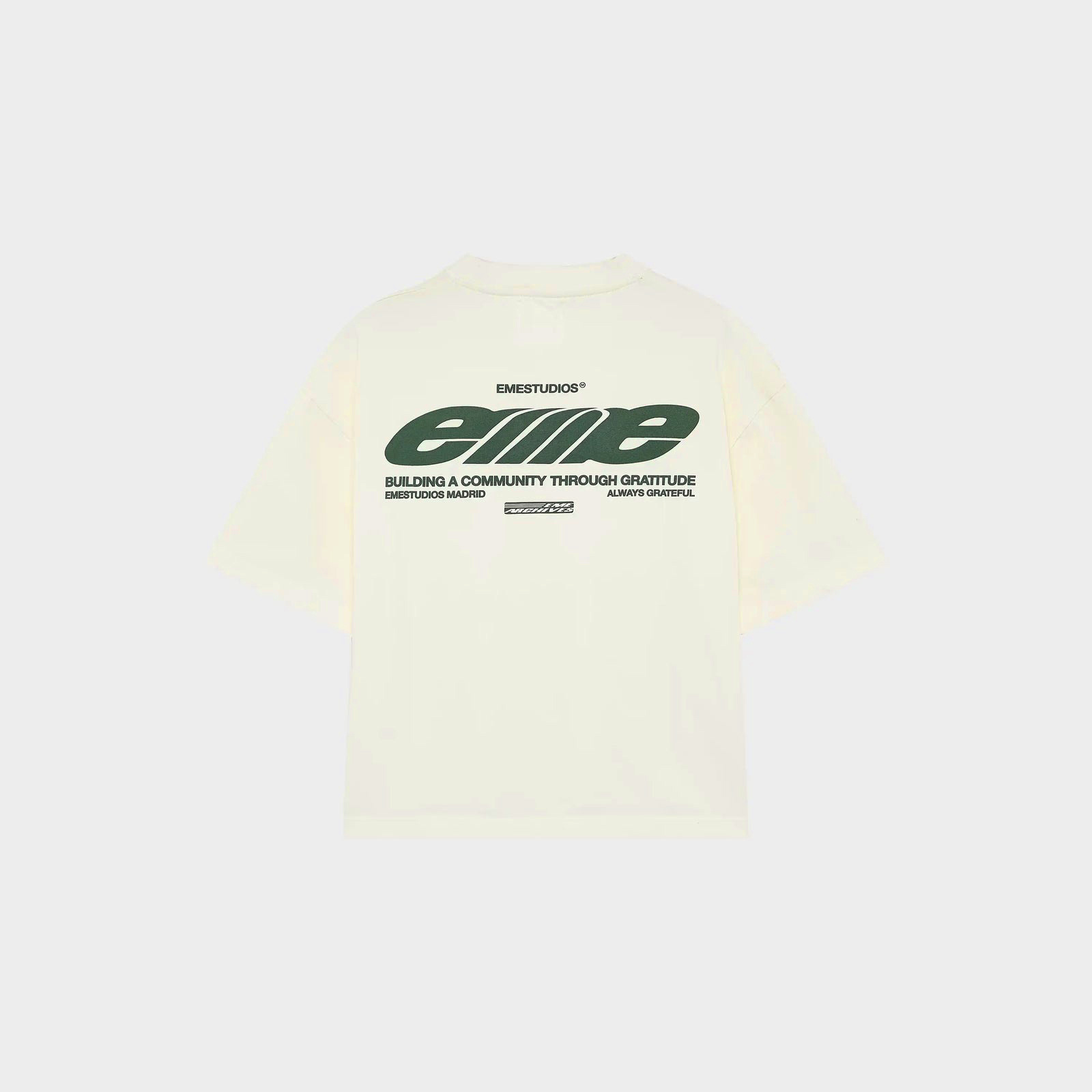 Emestudios SS26 T-shirt Building A Community Graphic Cream