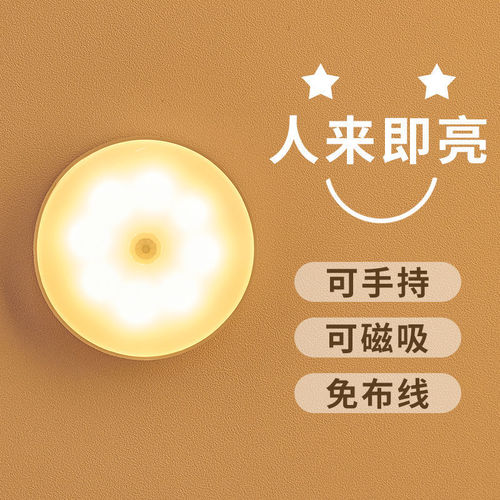 LED cabinet light with charging intelligent human body induction automatic voice control light control wardrobe aisle corridor wireless self-adhesive
