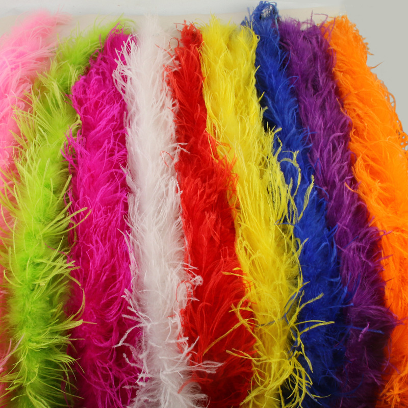Factory direct ostrich plush strip Chorion ostrich feather strip DIY clothes cuff skirt clothing accessories decoration