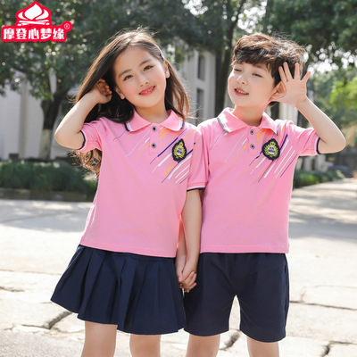 Kindergarten clothes Summer style 2019 pupil school uniform 61 children motion show suit Short sleeved Class clothes