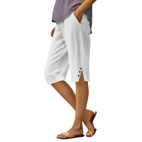 2026 European and American Amazon Cross-Border New Women's Casual Loose Pocket Cotton Elastic Casual Shorts Five-Point Shorts