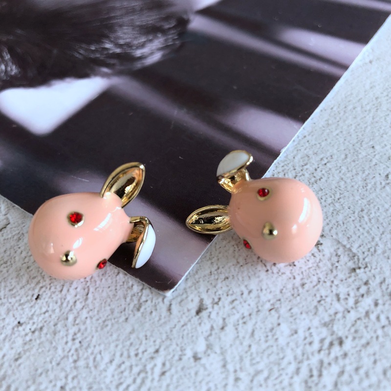 Fashion Pink Drip Glaze Glass Gem Stone Geometric Earrings Wholesale Nihaojewelry display picture 10