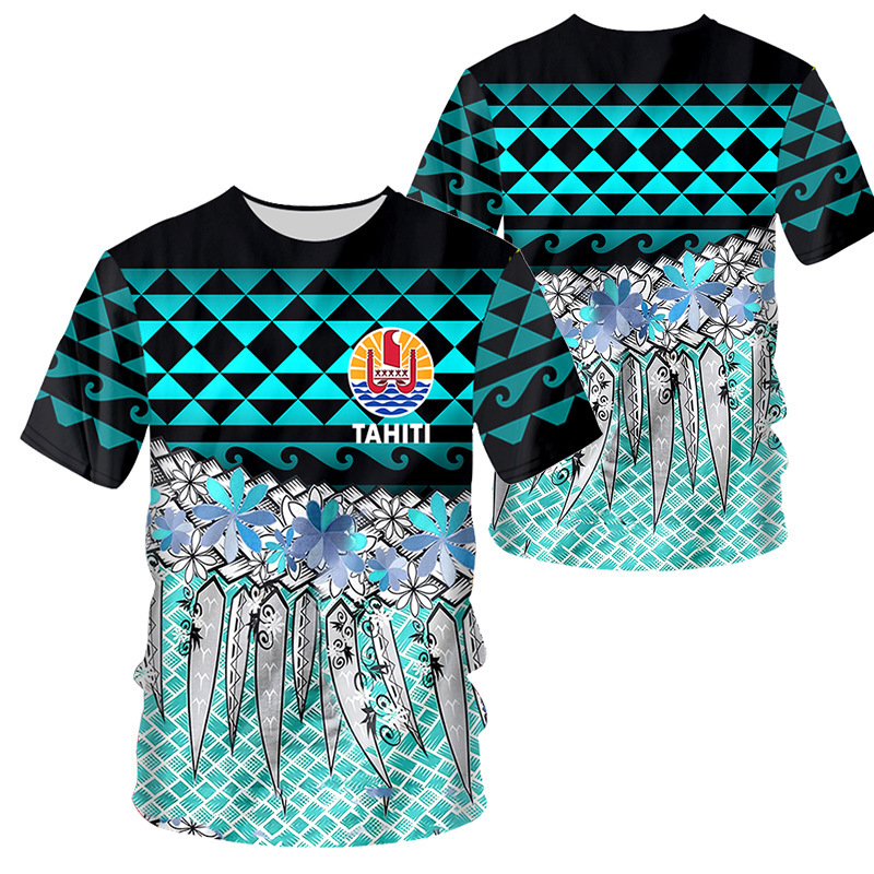 Nuevo Viking Viking transfronterizo Europa y América Impresión digital 3D de manga corta casual para hombres y mujeres Camiseta de fábrica entrega de una pieza