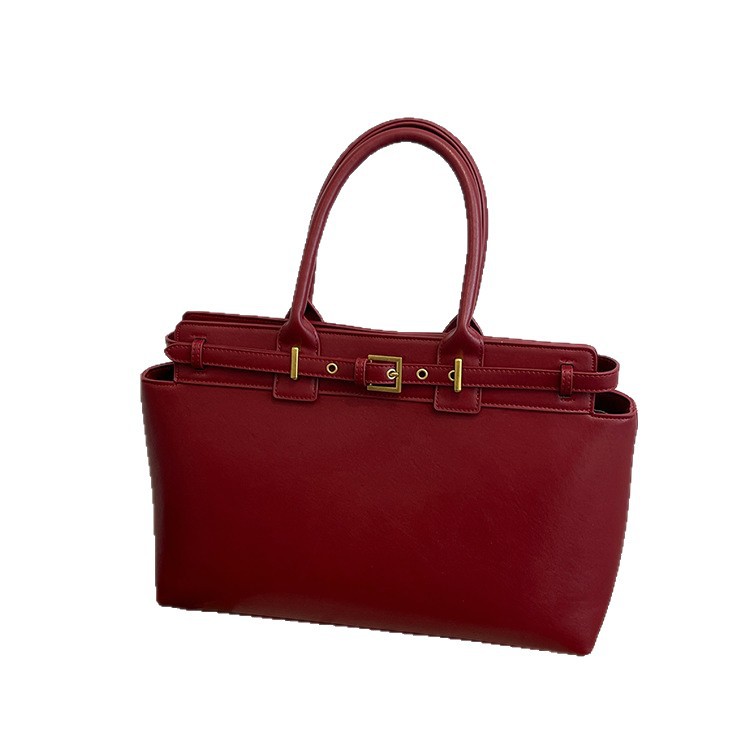 Borsa da ufficio/da viaggio da donna, elegante, tinta unita, versatile, a tracolla, alla moda, stile retrò, da portare sotto il braccio._voghion.com