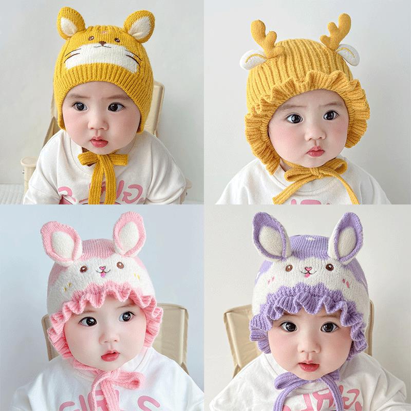 Baby and Toddler Hats Autumn and Winter for Boys and Girls Knitted Wool Hat Cute Newborn for Boys and Girls Ear Protection Hat Spring and Autumn