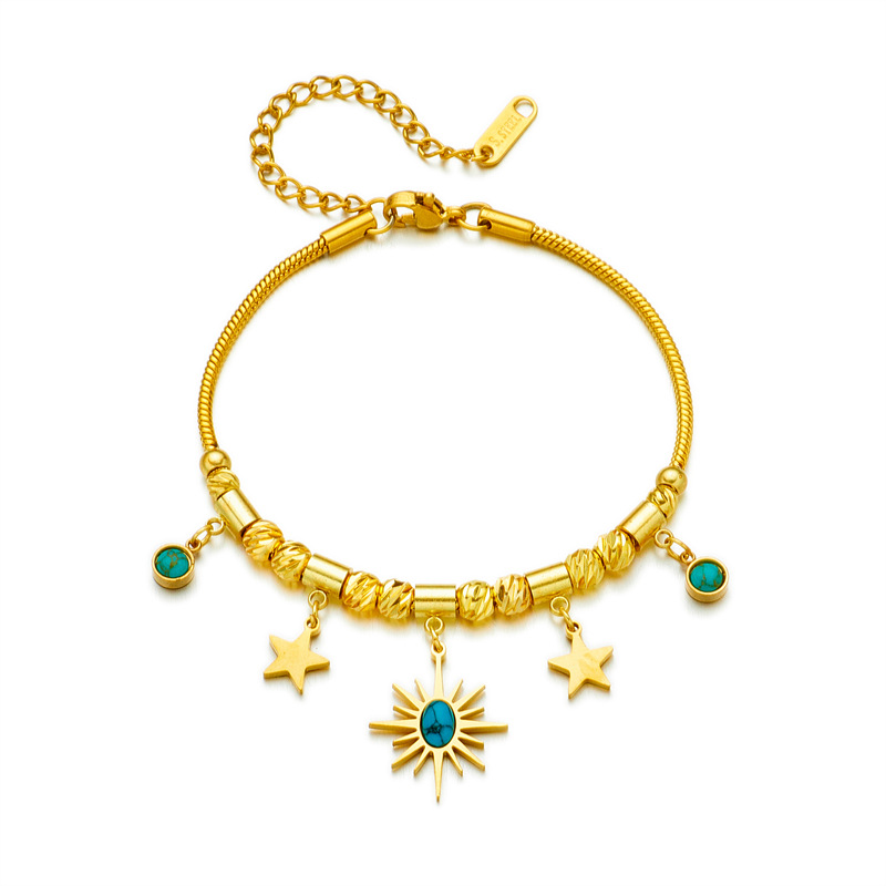 Sun, Star Pattern Women's Gender Sweet Sun Star Titanium Steel Bracelets In Bulk