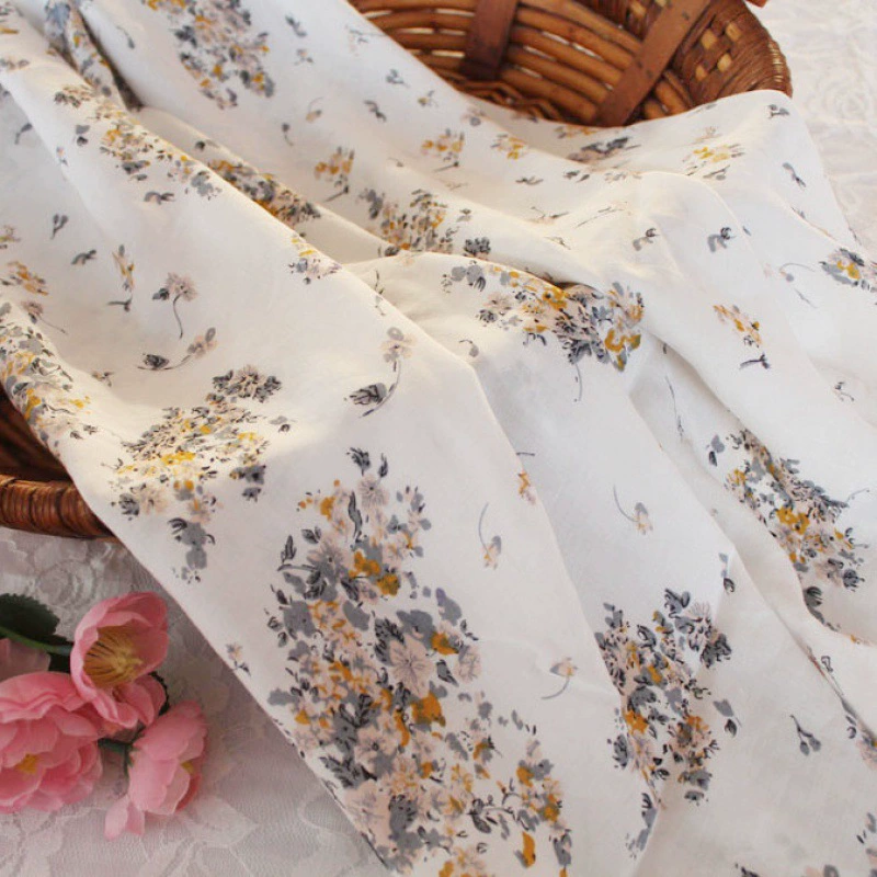 Шифон шелковая ткань, летний пижама, домашняя одежда, floral print