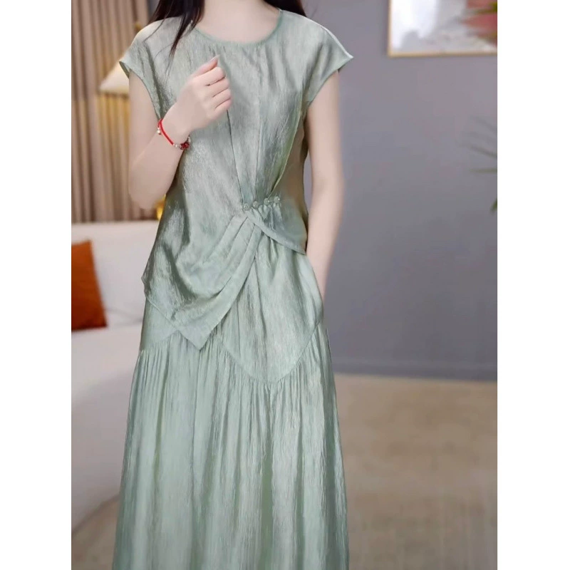 Летний костюм-двойка в стиле light luxury из тенселя, высококачественный западный стиль, модный тренд 2025 года, омолаживающий, свежий, для работы.