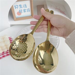 Golden big spoon stainless steel for home use, stainless steel AISI 304