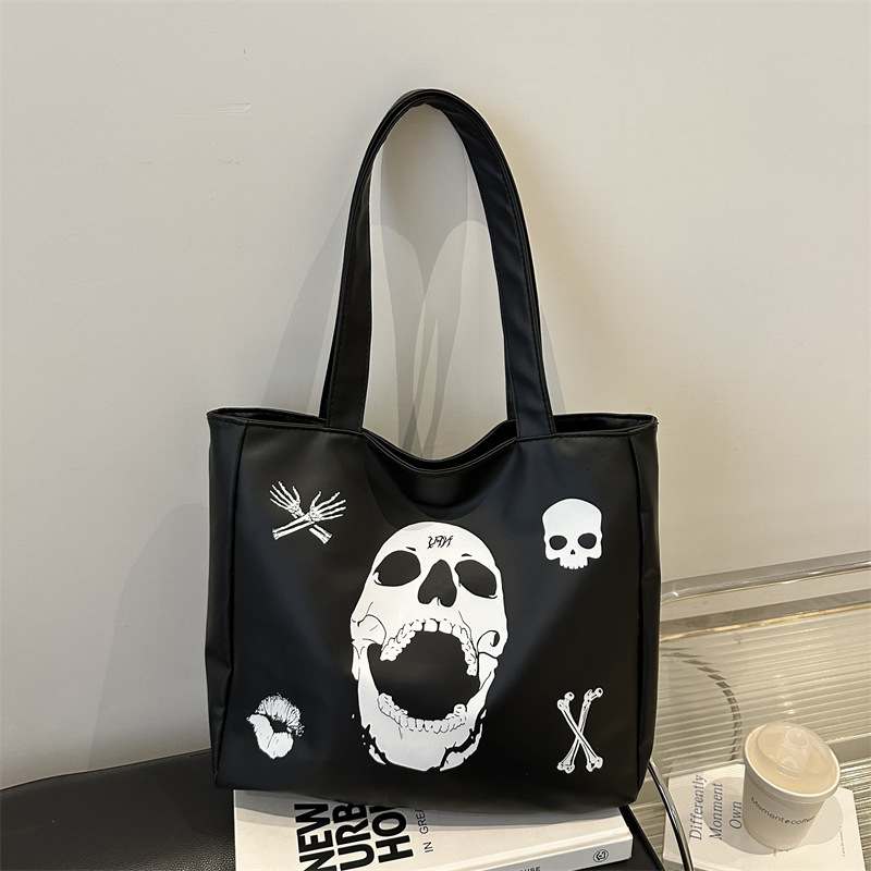 2024 nueva bolsa de estudio de dibujos animados de gran capacidad simple bolsa de compras de la serie de bosques bolsas de hombro blancas