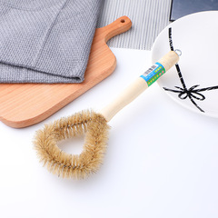 Natural Pig Bristle Kitchen Brush, Non-Damaging Pot Scrubber, Household Use, No Shedding, Pig Bristle Brush, Cleaning Cloth, Stove Top Scrubber