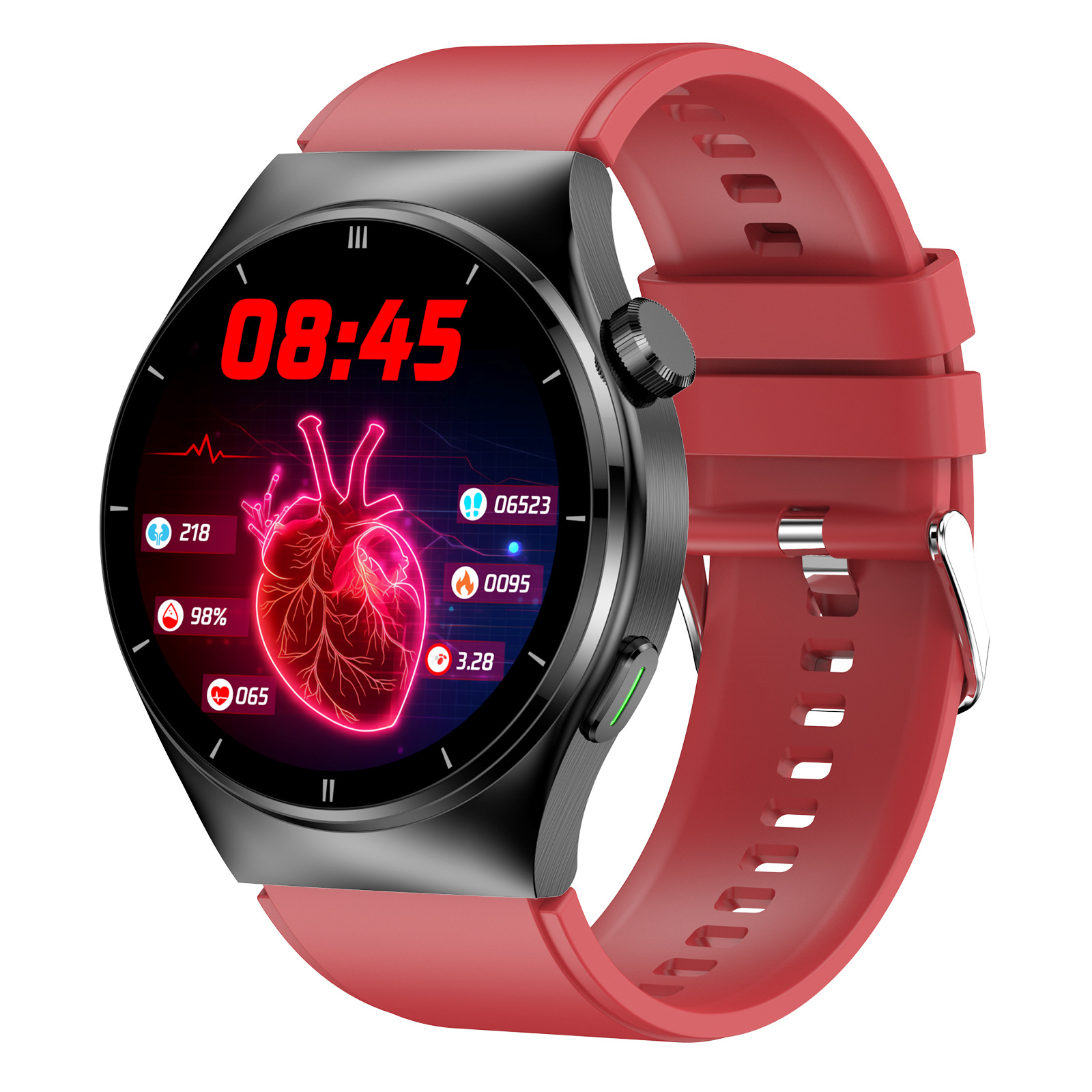 Smartwatch med laserterapi hjertefrekvens og blodsukkermåling_voghion.com