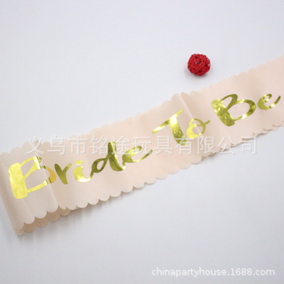 En stock soltero partido ceremonial novia cinturón para ser boda bronceado palabra EQUIPO novia correa de hombro