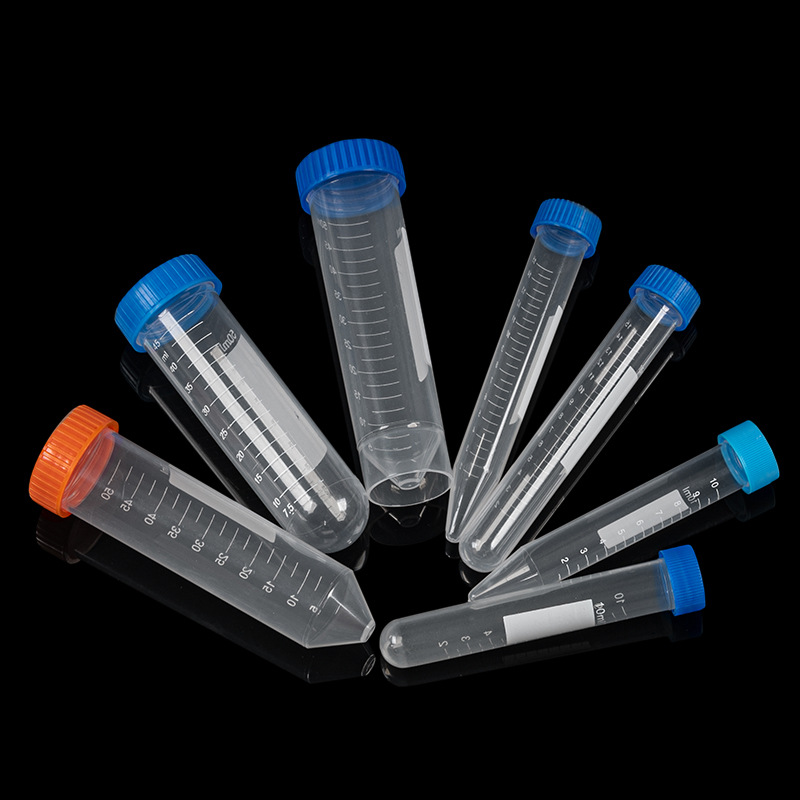 Tubo de centrífuga con tubo de ensayo transparente graduado, fondo redondo, fondo puntiagudo, tubo de centrífuga desechable, consumibles experimentales, tubo de centrífuga de plástico