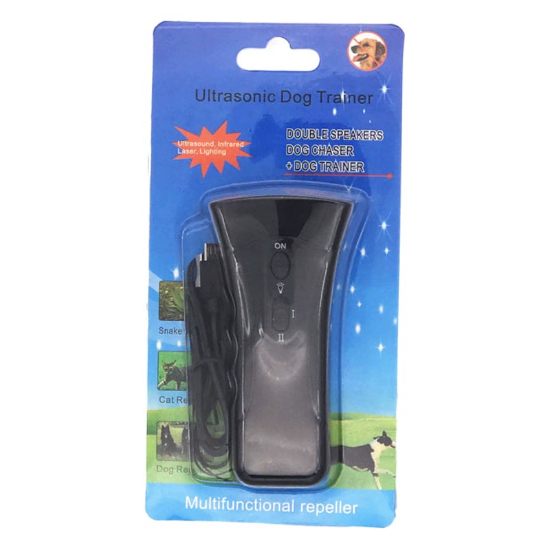 Ультразвуковой Одиночная и двойная голова Собака Вождение устройства домашнее животное дрессировка Рог лазерное устройство дрессировки собак остановить лай Репеллент собак