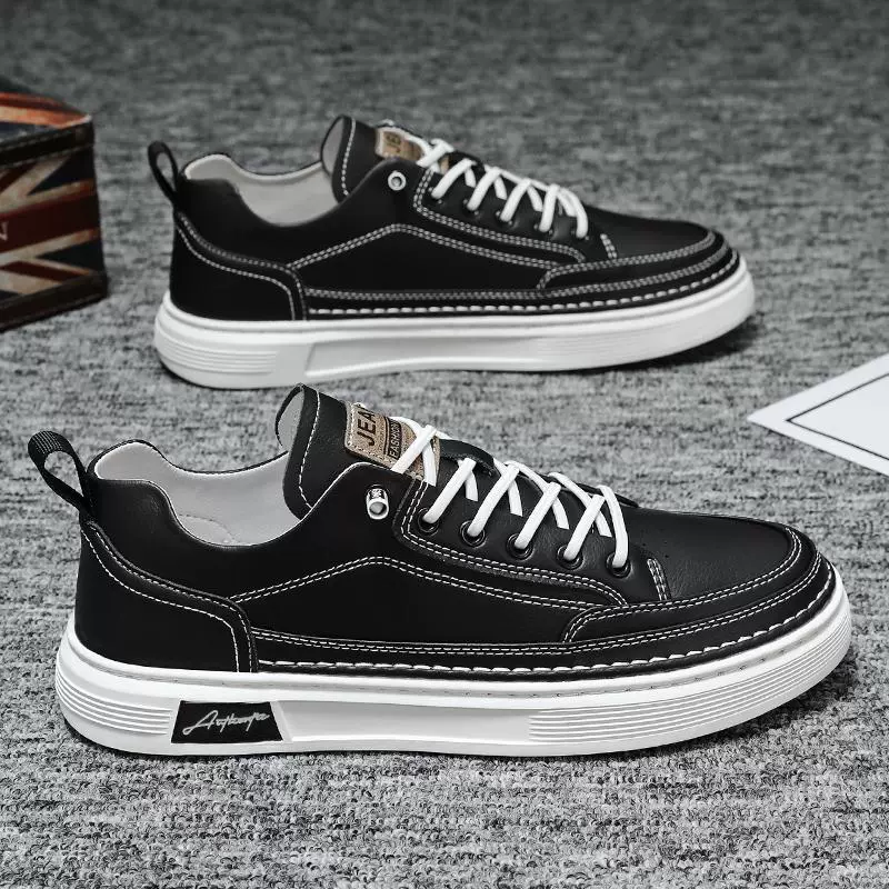 Новые корейские повседневные кроссовки мужские туфли кожаные туфли на толстой подошве модные туфли для студентов маленькие белые кроссовки четыре сезона