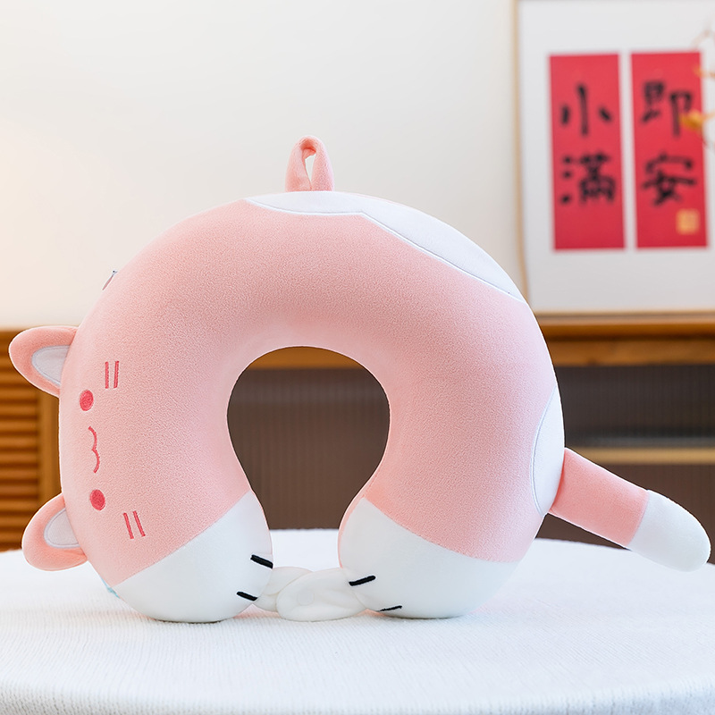 Nueva memoria de dibujos animados Almohada cuello de algodón Almohada en forma de U Almohada de viaje Siesta artefacto Oficina Dormir almohada almohada cuello protector