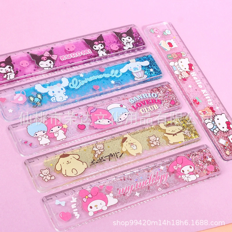 Cute pony, ruler, plastic thermometer for elementary school students, 20cm