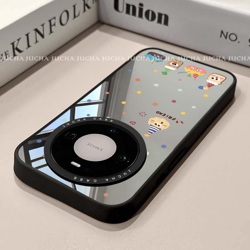 Suitable for Huawei Mate70Pro+ Mobile Phone Case Cartoon New Style Mat80Pormax Full Edge Polka Dot Cookie Case