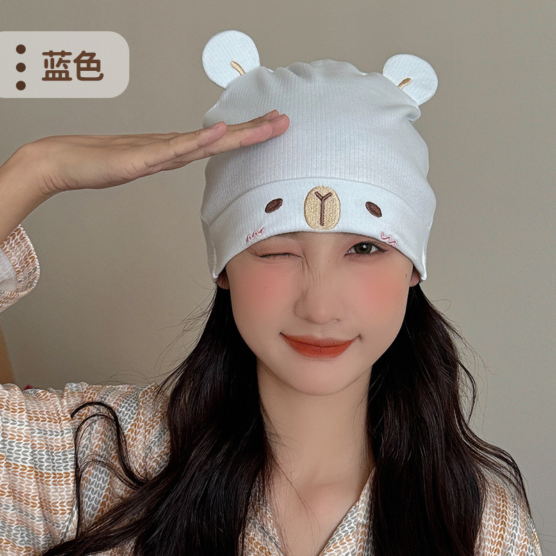 Jingqi 産後帽子産後春と夏の純綿マタニティヘッドスカーフ夏薄い防風産後ヘアバンド産後帽子|undefined