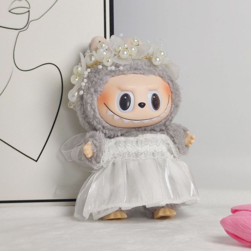 二層ウェディングドレススカート第一世代、第二世代、第三世代ブラインドボックスラブブペンダントビニールプル人形ブブ座り人形服アクセサリー|undefined