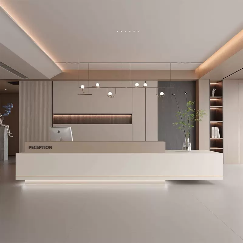 办公室前台收银台物业大厅前台饭店商用会所吧台桌公司酒店接待台