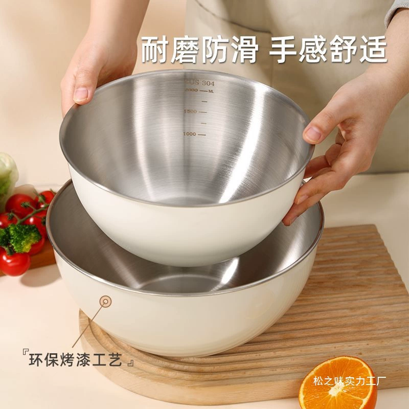 Салатница из нержавеющей стали 304, пищевая кухонная раковина, салатница и чаша для замеса, домашняя кухня, холодный салат, аромат сосны