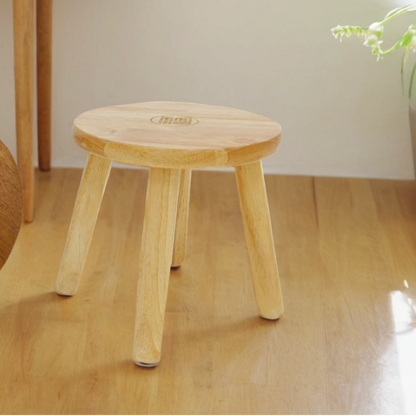 Orejas de conejo taburetes de madera sólida pequeños taburetes caseros taburetes redondos para niños creativos zapatos de cambio