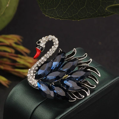Yaxa sancaqları | Cross-border Women's Elegant Pin - light-luxury-swan-dark-blue
