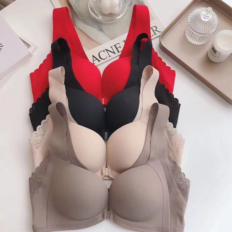 Authentic Lingerie Wholesale 6320 # Simple Front-Buttoned Bra with Beautiful Back, No Underwire, Push-Up for Small Bust, No Underwire Bra.