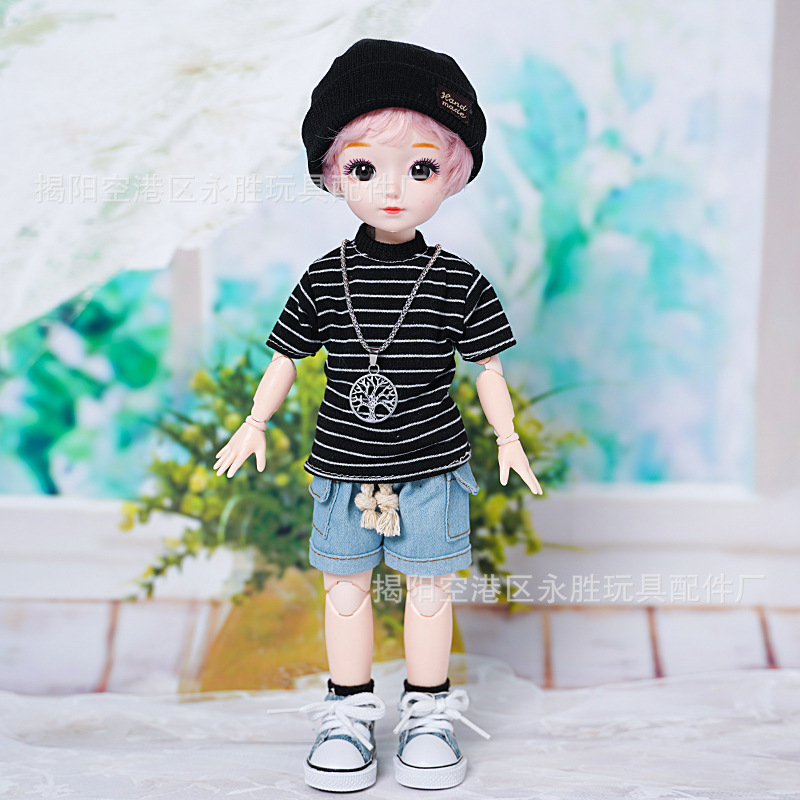 New cross-border foreign trade 32CMbjd6 points fat body 12 inch doll fashion T-shirt shorts plus bag
