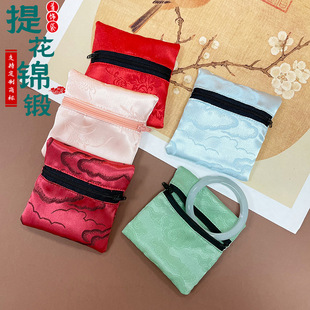 Wholesale In-Stock Embroidered Square Bags for Jewelry, Tassel Coin Zipper Pouches, and Buddhist Bead Bags