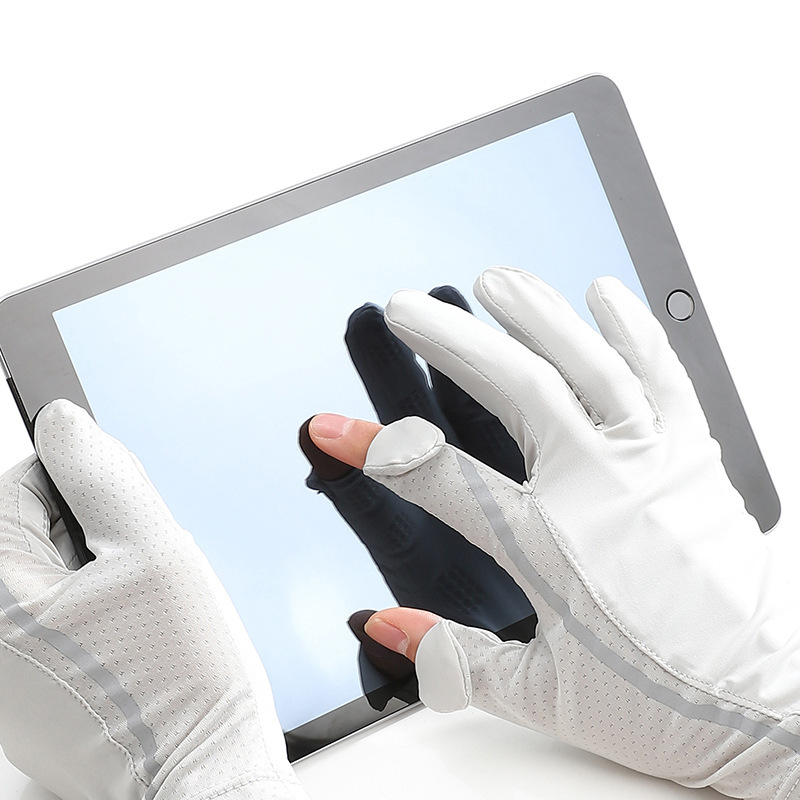 Guantes de hielo de verano protector solar anti-UV delgados transpirables para montar al aire libre guantes de pantalla táctil