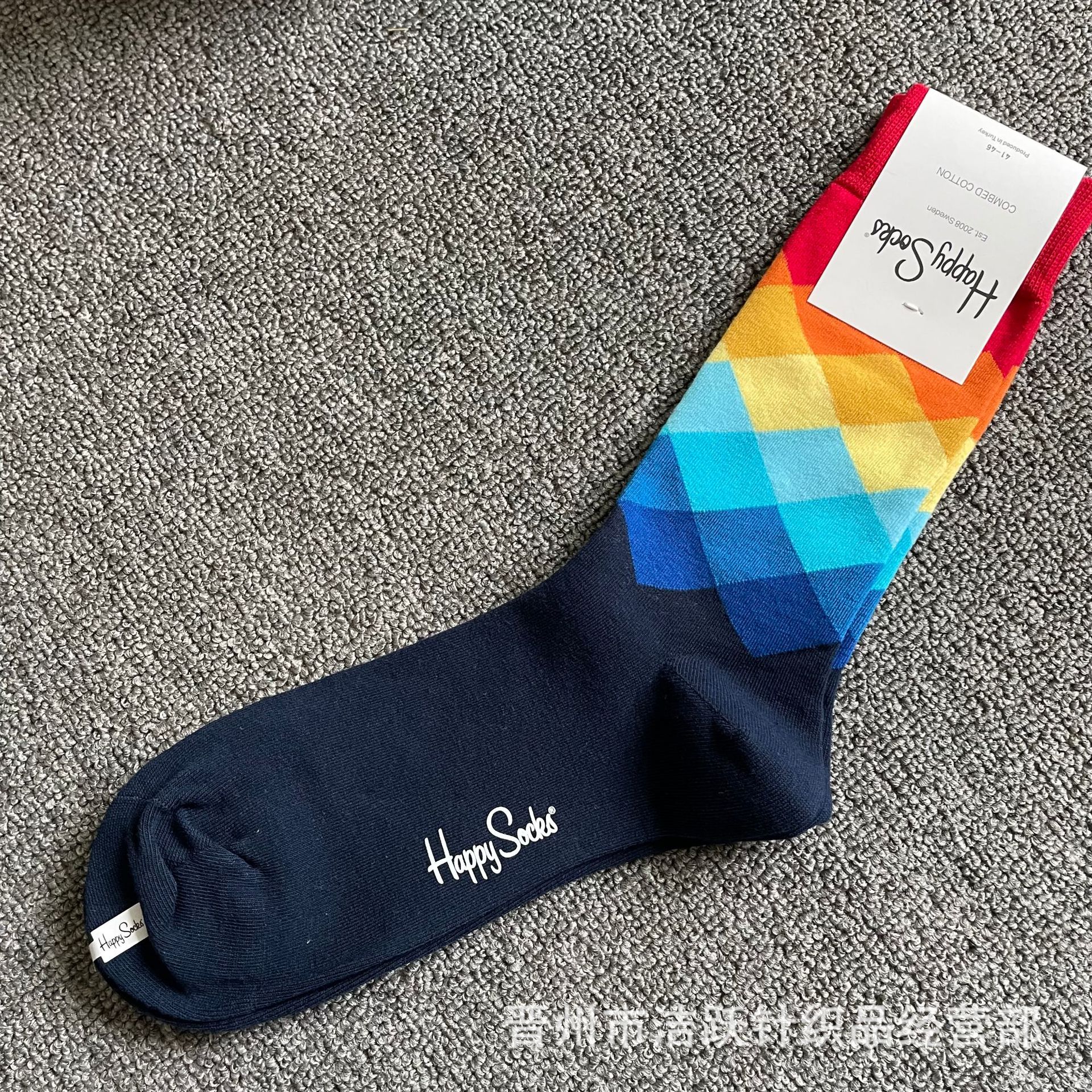 Happy socks新品高品质ハイレザー男性ソックススウェーデンコットンソックスファッションソックスカップルinsロング美脚ソックス
