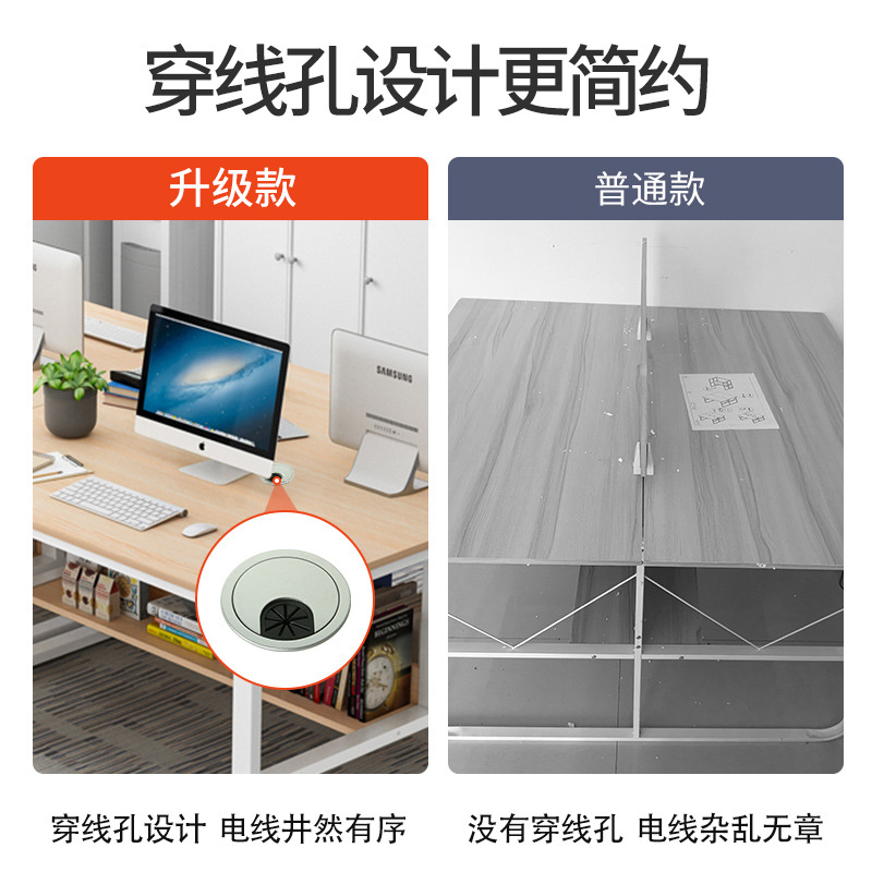 Escritorio de oficina y silla combinación simple moderno Personal Oficina Muebles simples Estación doble Escritorio de computadora de cuatro asientos