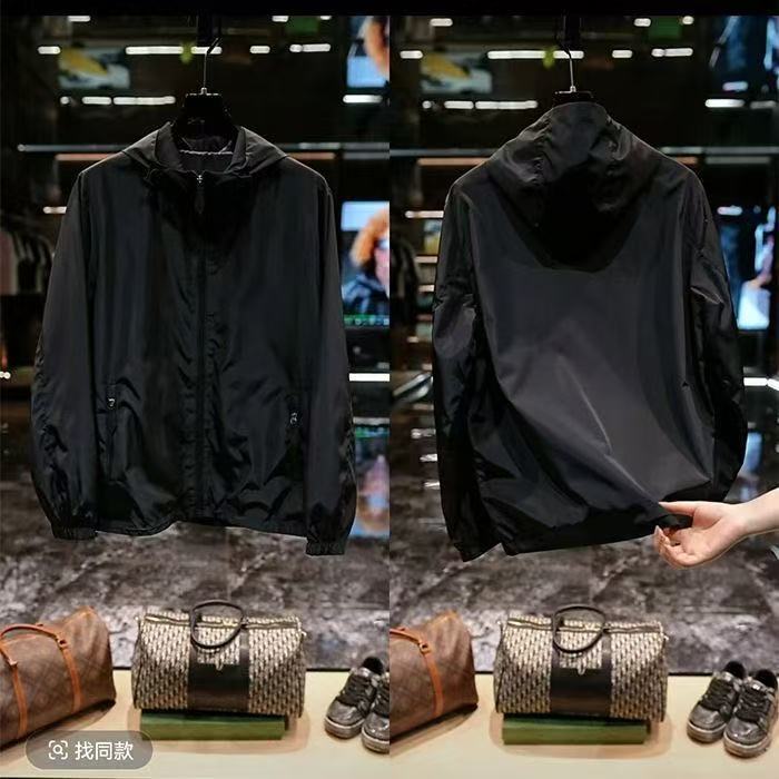 Casual hooded men's jacket for spring and summer, simple for daily commuting, breathable, loose-fitting, versatile, lightweight coat Casual hooded men's jacket for spring and summer, simple for daily commuting, breathable, loose-fitting, versatile, lightweight coat
