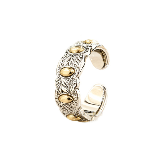 Brass retro one size universal small design ring for men and women