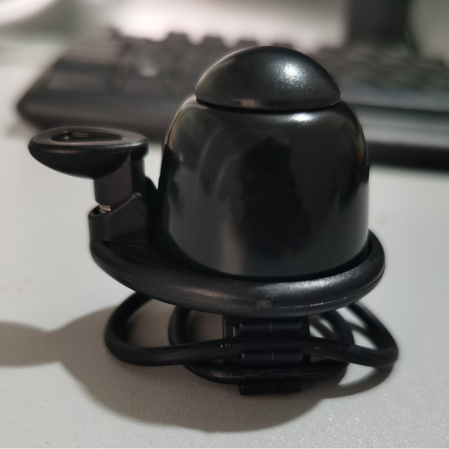 Timbre de bicicleta, timbre compacto, timbre de anillo de goma para bicicleta de montaña, timbre de banda de goma, timbre de cubierta de aluminio